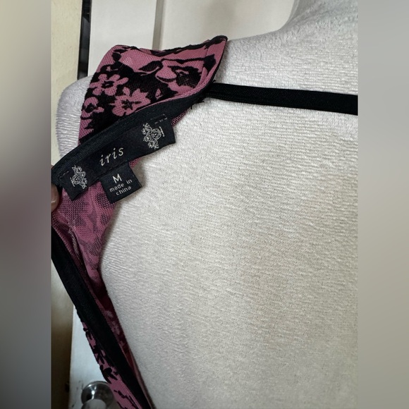 Mesh Bodysuit Rose Floral Sleeveless See Through Feminine Whimsical Backless - Picture 8 of 9